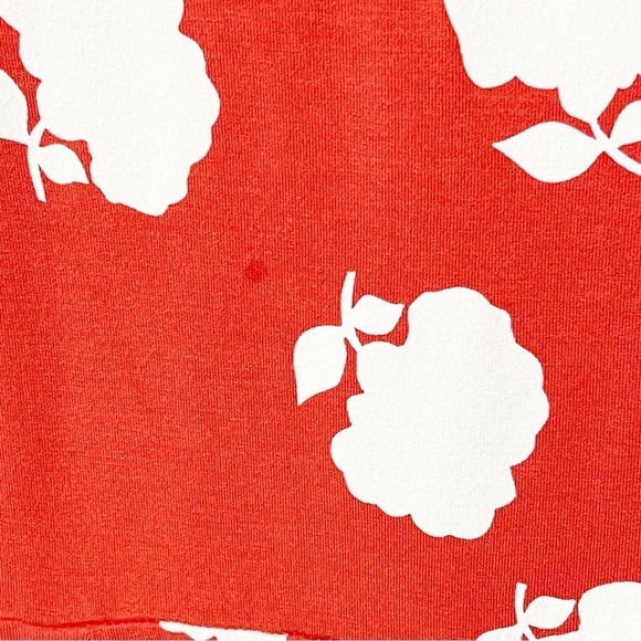Boden Poppy Red Floral Miriam Floral Jersey A-Line Bell Sleeve Dress Size 4 Long - Picture 8 of 8